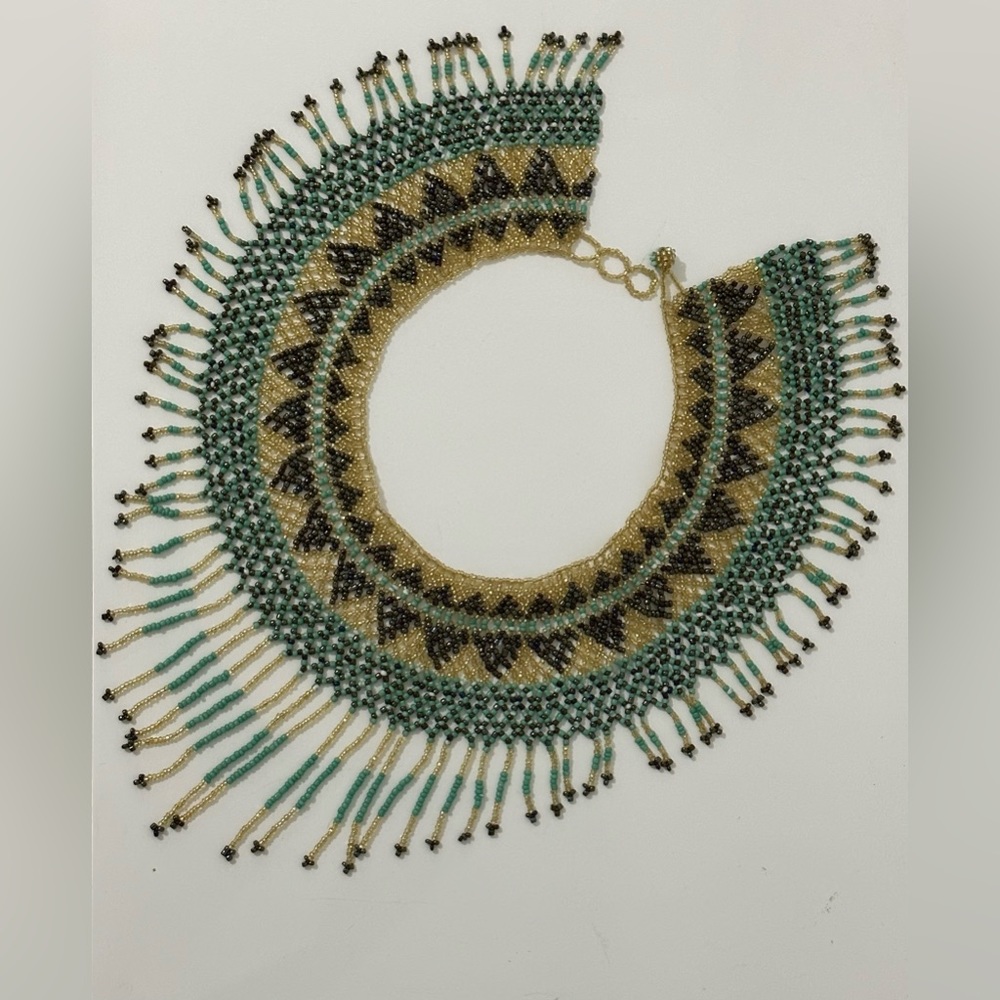 Gorgeous Hand crafted Beaded Mexican Necklace , Mother Sierra Style